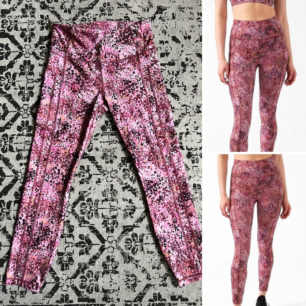 Athleta Ultimate Stash Tight 7/8 - Multi Pink Splash Print | NWOT